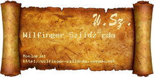 Wilfinger Szilárda névjegykártya